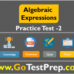 Algebraic Expressions Test 2 - Question Answers