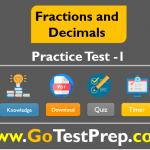 Fractions and Decimals Practice Test Question Answers PDF