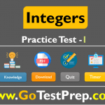 Integers Practice Test Sample Question Answers PDF