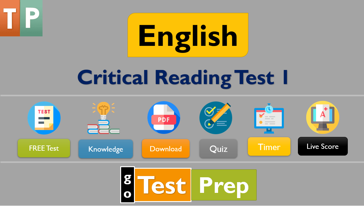 Free Critical Reading Practice Test 2 : Questions Answers Online