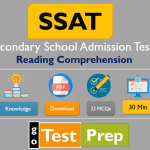 SSAT Reading Comprehension Practice Test 2023 (Printable PDF)