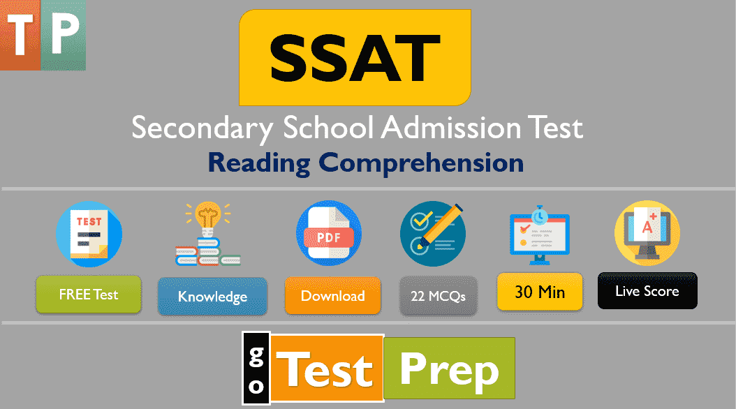 SSAT Reading Comprehension Practice Test 2021 Printable PDF 