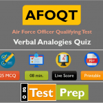 AFOQT Verbal Analogies Quiz (Sample Question Answer)